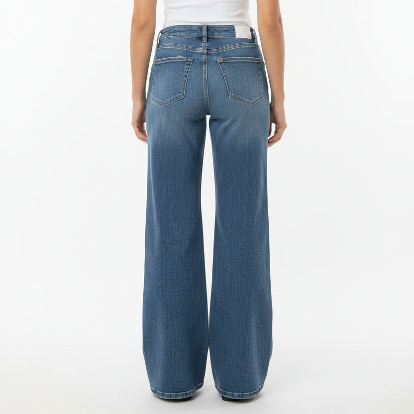 Good American Women's Jeans Good Waist Palazzo 33.5" Indigo986 Size 0