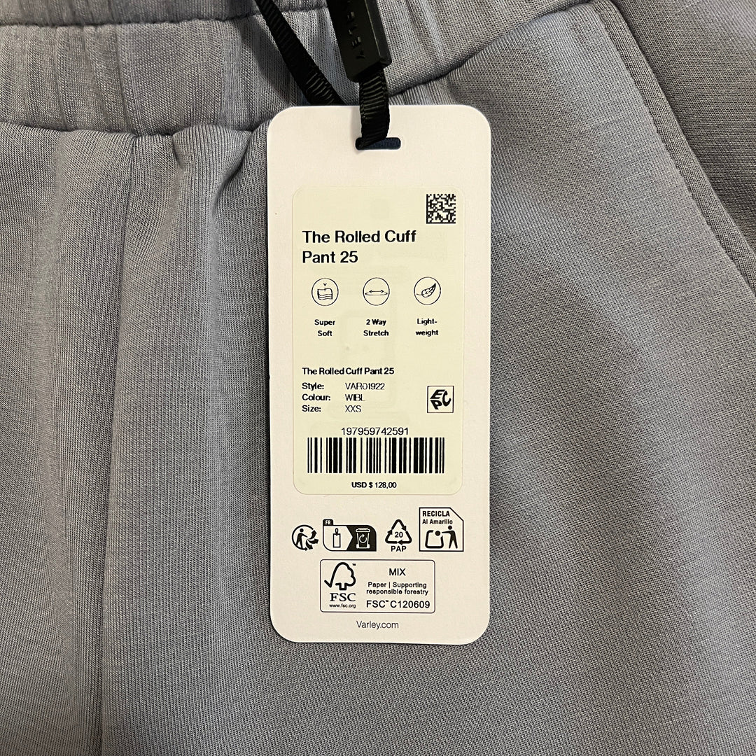 Varley Women's Pant Rolled Cuff 25" Wind Blue Size XXS