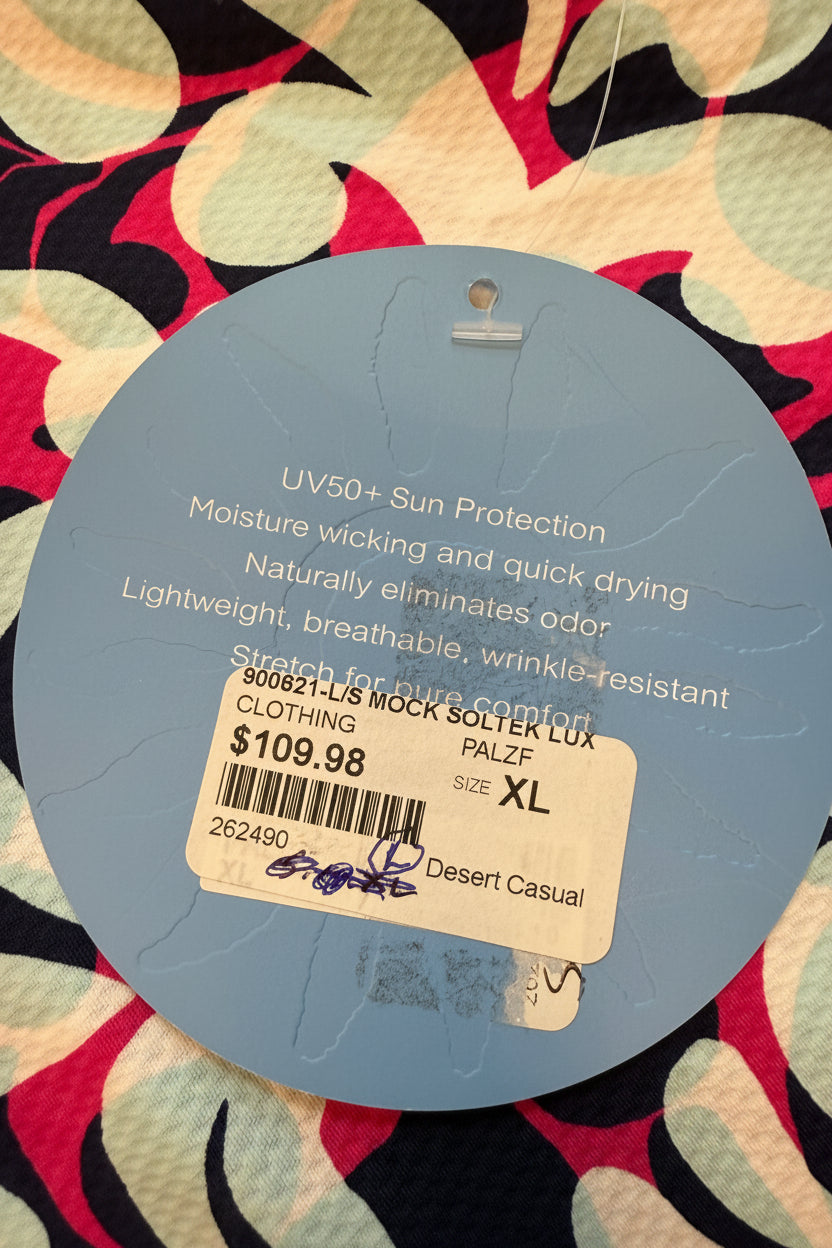SanSoleil SOLTEK LUX L/S PRINT MOCK - Groovy Pink/Navy - XL