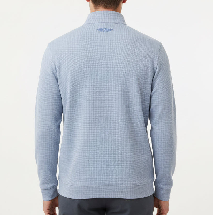 Straight Down Men's Golf Quarter Zip Warren Blue Shade Size L