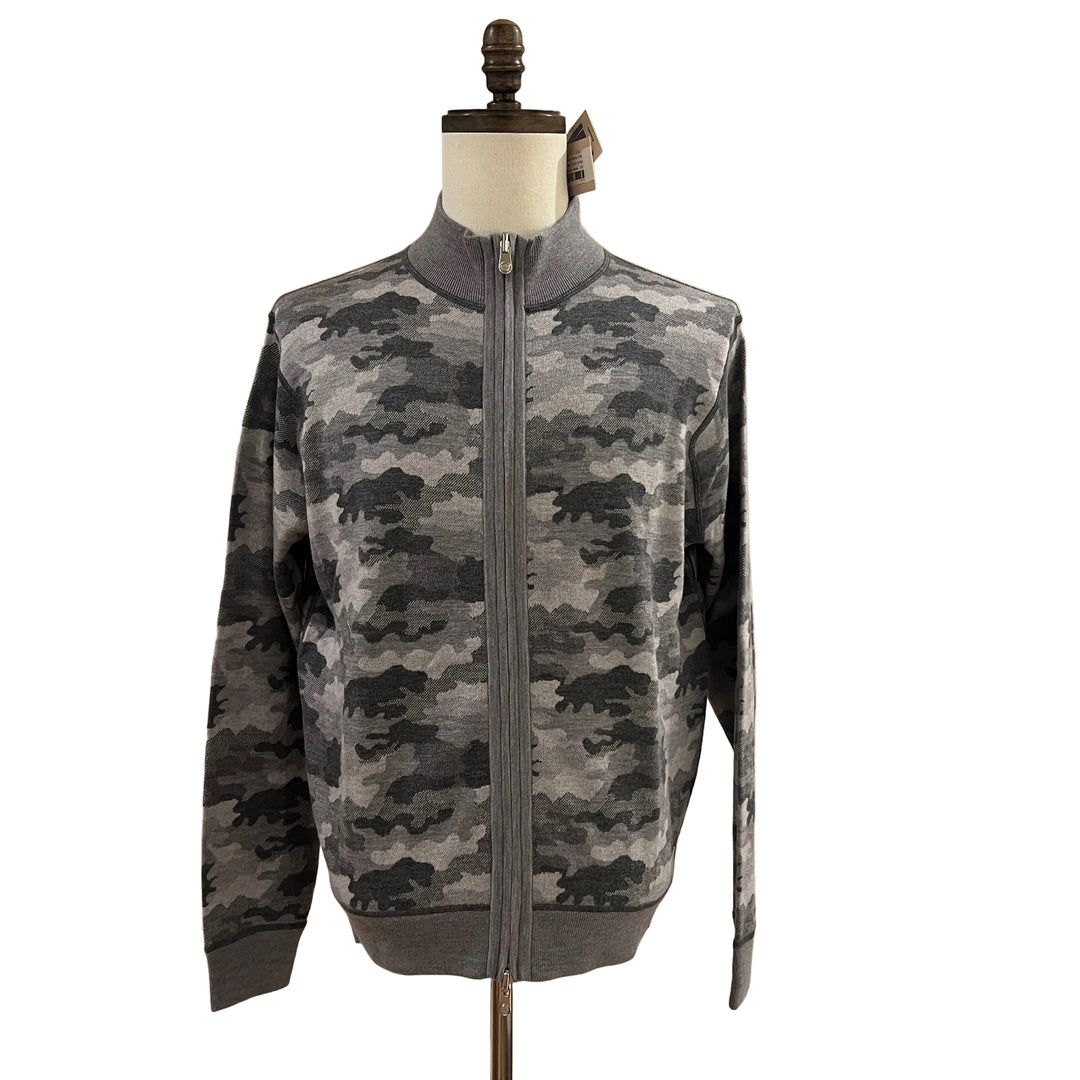 Peter Millar Alpine Reversible Full-Zip Cardigan - Gale Grey - Skorzie