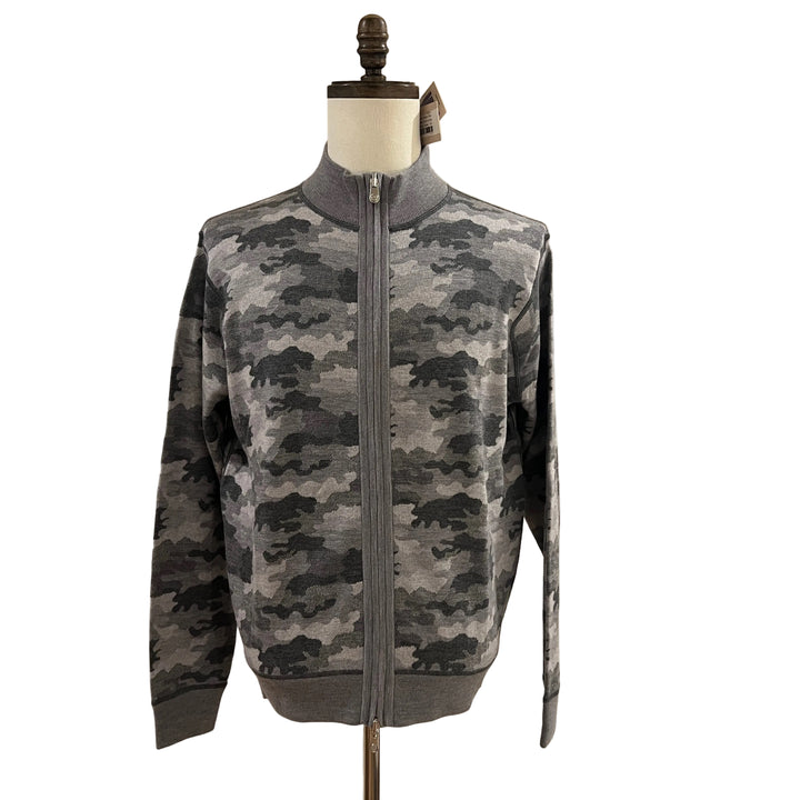Peter Millar Alpine Reversible Full-Zip Cardigan - Gale Grey - Skorzie