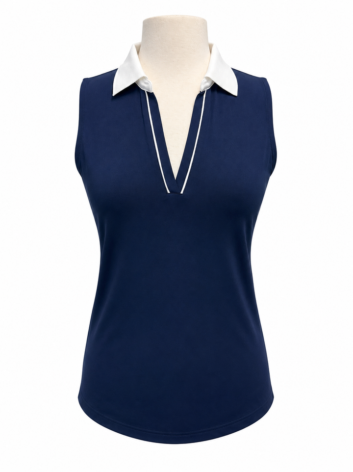 Tuckernuck Sleeveless V-neck Top - Navy - Medium
