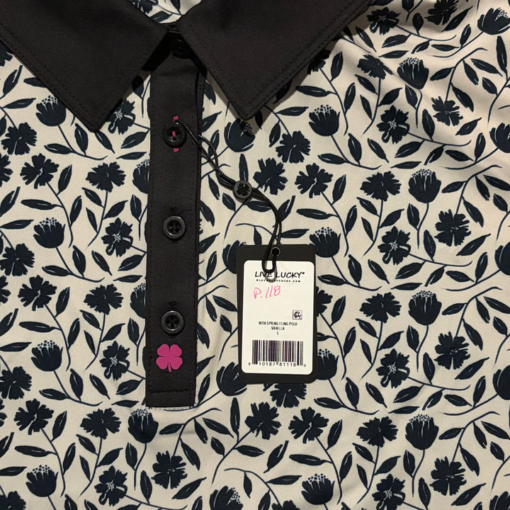 Black Clover Women's Golf Polo Niya Spring Fling Vanilla Size S
