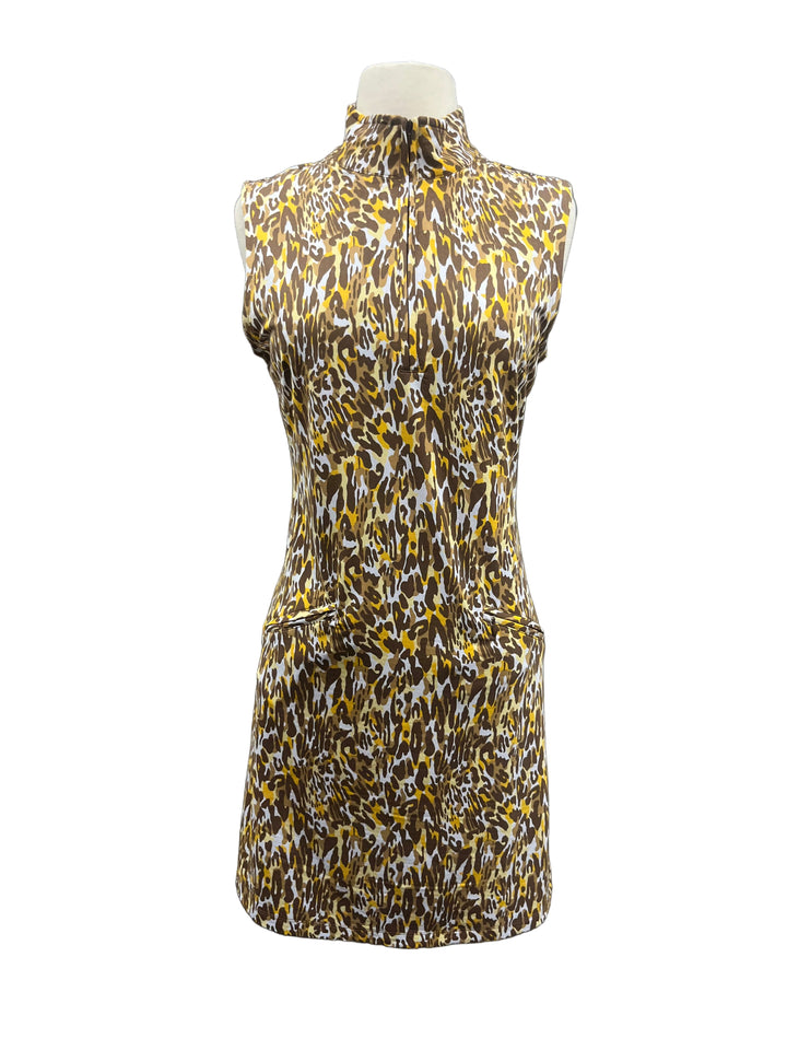 IBKUL Leopard Print Mock Dress - Small - Skorzie