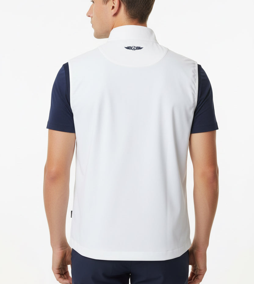 Straight Down Men's Golf Vest Zephyr Hybrid White/New Indigo Size L
