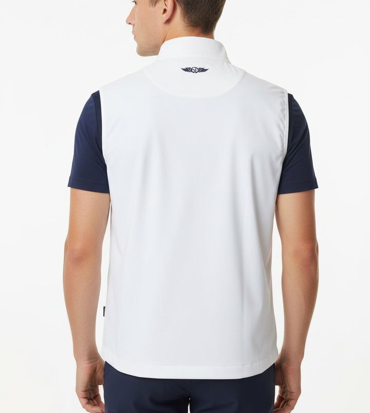 Straight Down Men's Golf Vest Zephyr Hybrid White/New Indigo Size L
