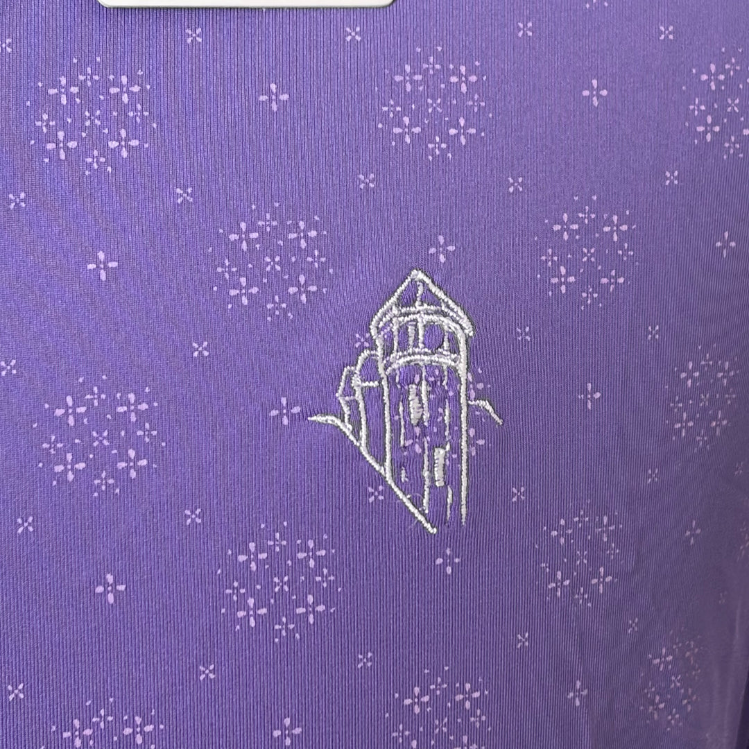 Bobby Jones Performance Jersey Floral Print Polo (w/ logo) - Dahlia Purple - Medium - Skorzie