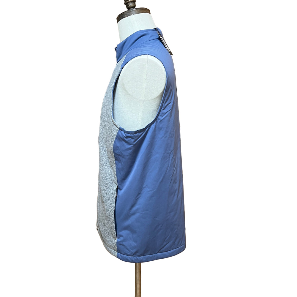 Peter Millar Men's Cambridge Vest (w/logo) - Grey/Blue - Medium - Skorzie