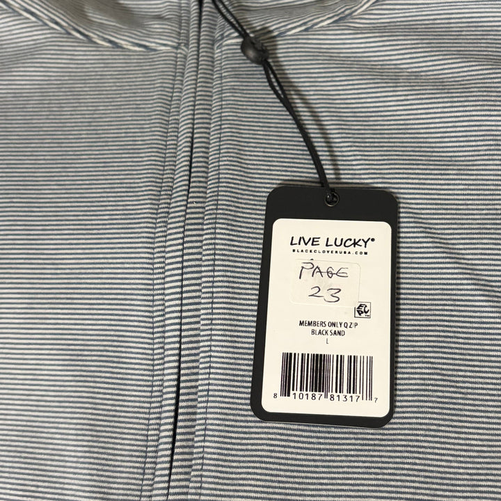 Black Clover Men's Golf Quarter Zip Members Only Black Sand Size L