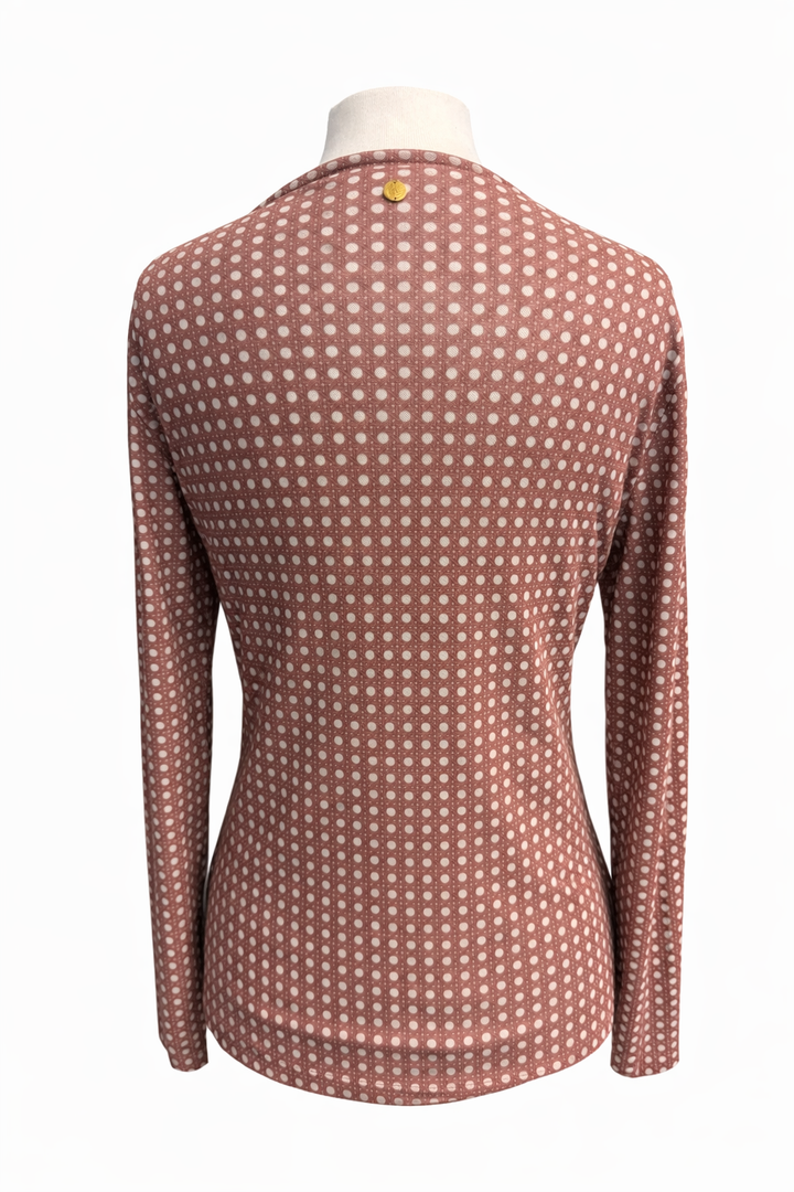 A. Putnam Luxe Opaque Rattan Pattern Long Sleeve Top - Mauve - Small - Skorzie