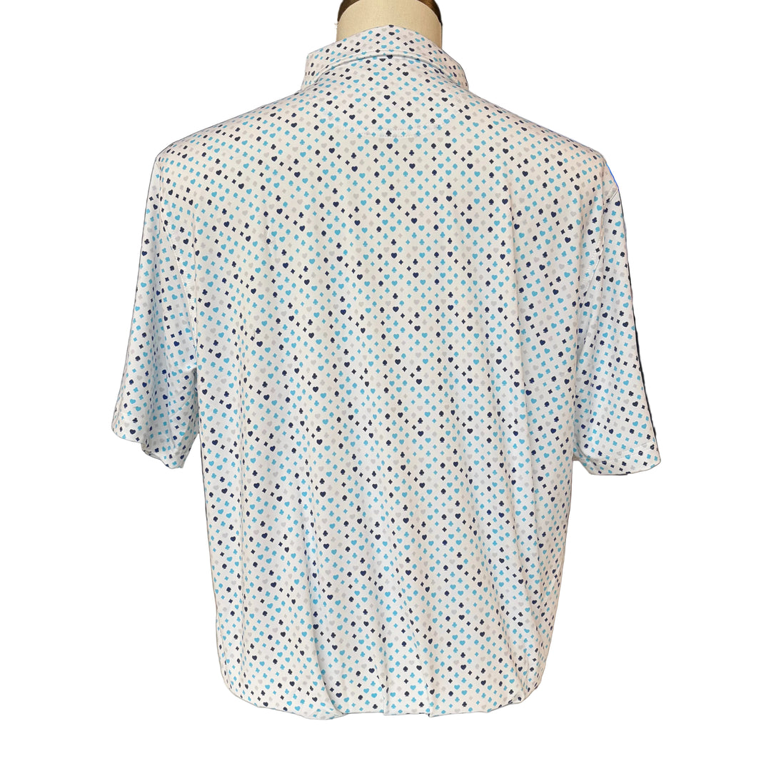 Bobby Jones Performance Poker Print Polo - Blue Fish - Large - Skorzie
