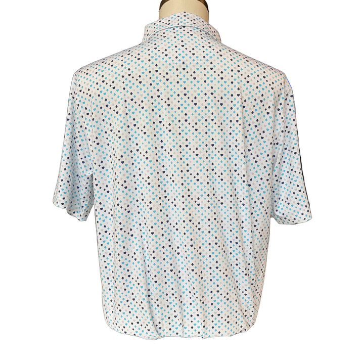 Bobby Jones Performance Poker Print Polo - Blue Fish - Large - Skorzie
