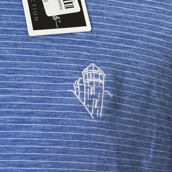 Bobby Jones Performance Pin Stripe Polo (w/ logo) - Marina Blue - X-Large - Skorzie