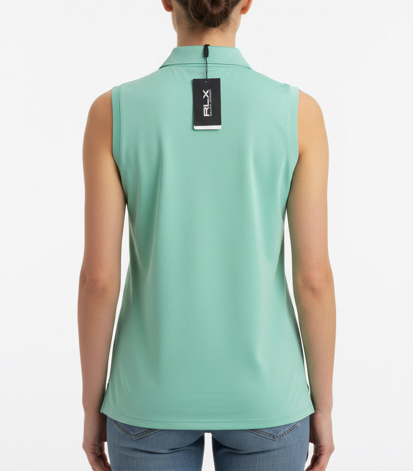 RLX Ralph Lauren Women's Golf S/L Polo Air Tech Knit Pistachio Size L