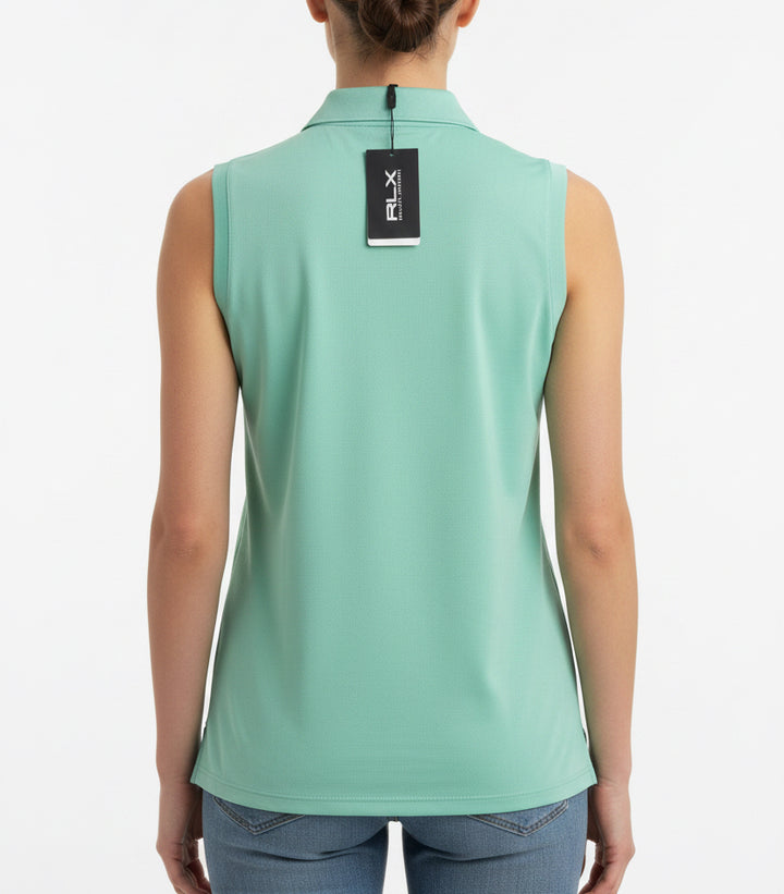 RLX Ralph Lauren Women's Golf S/L Polo Air Tech Knit Pistachio Size L