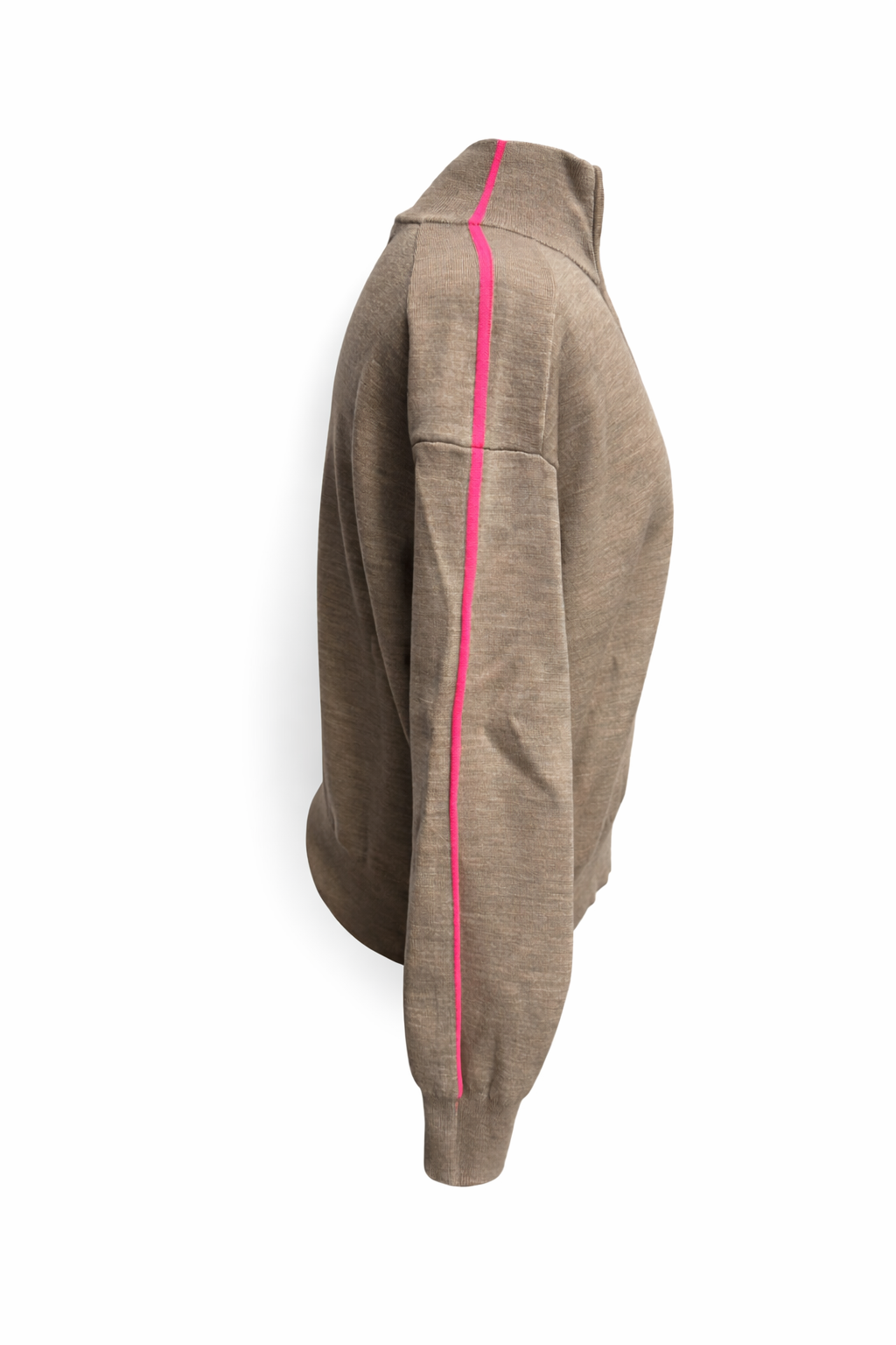 G/FORE Women's Wool Contrast Stripe Quarter Zip Golf Sweater - Dune - Small - Skorzie