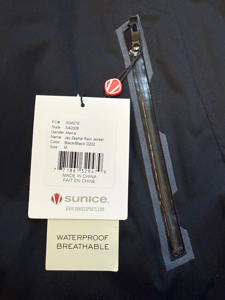 Sunice Jay Zephal Elite Waterproof Performance Rain Jacket - Black - Medium