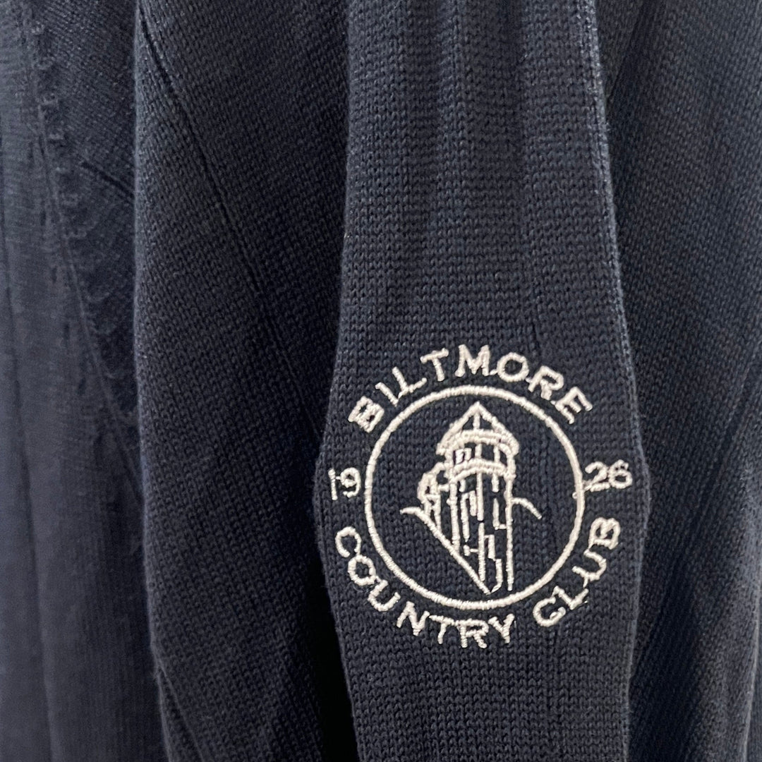 FootJoy Drop Needle Lined Sweater (w/logo) - Navy - Medium - Skorzie