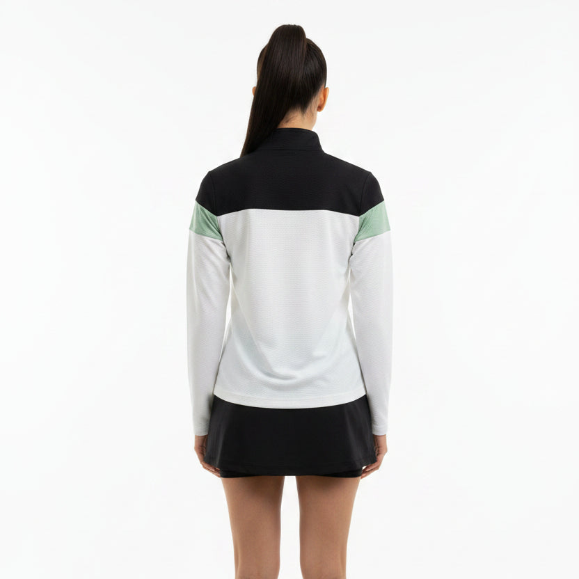 Daily Sports Womens Golf L/S Polo Regina White Color Block Size S