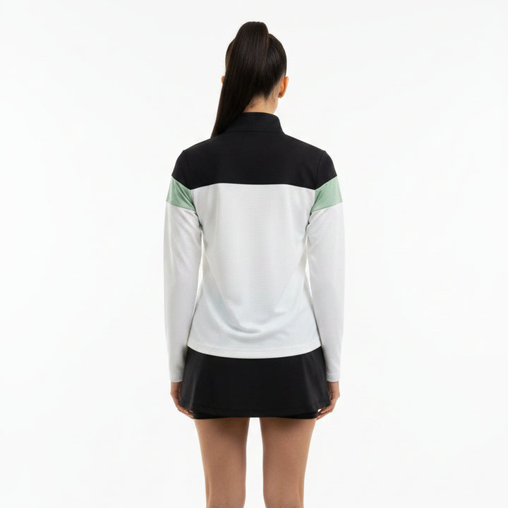 Daily Sports Womens Golf L/S Polo Regina White Color Block Size S