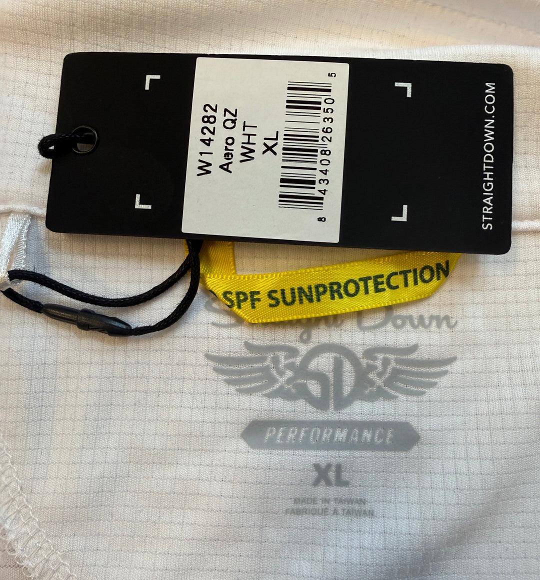 Straight Down Aero Ladies Quarter Zip (w/ logo) - White