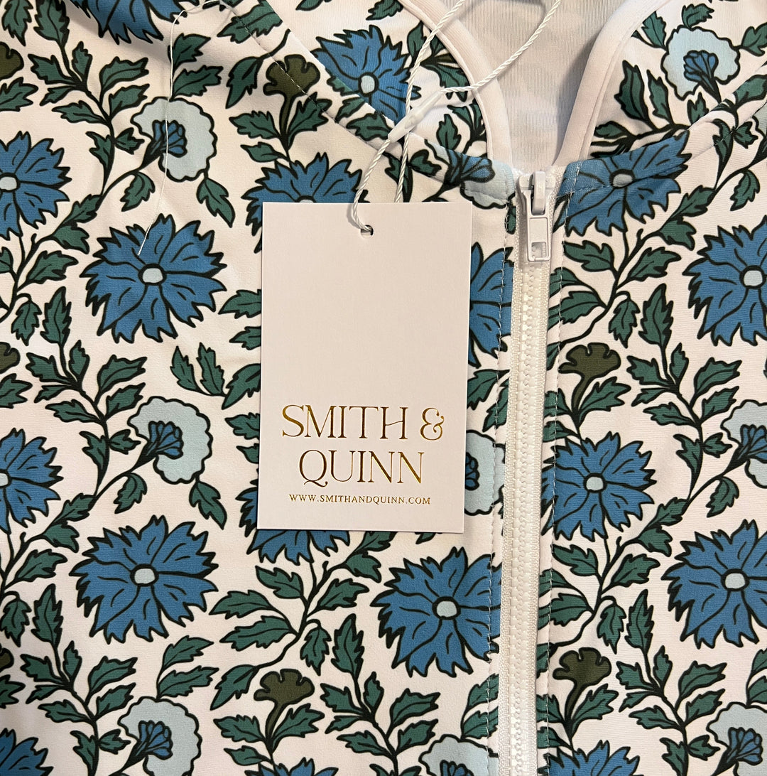 Smith & Quinn Women's L/S Polo Carey 1/4 Zip Seasalt Floral Size XL