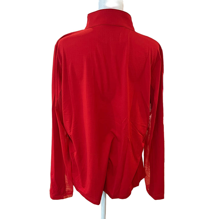 IBKUL Long Sleeve Zip Mock Neck (w/logo) - Red