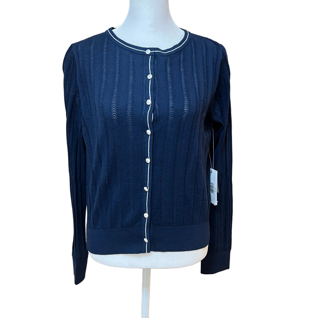 Margaret O'Leary Petitie Cardigan - Navy - Medium - Skorzie