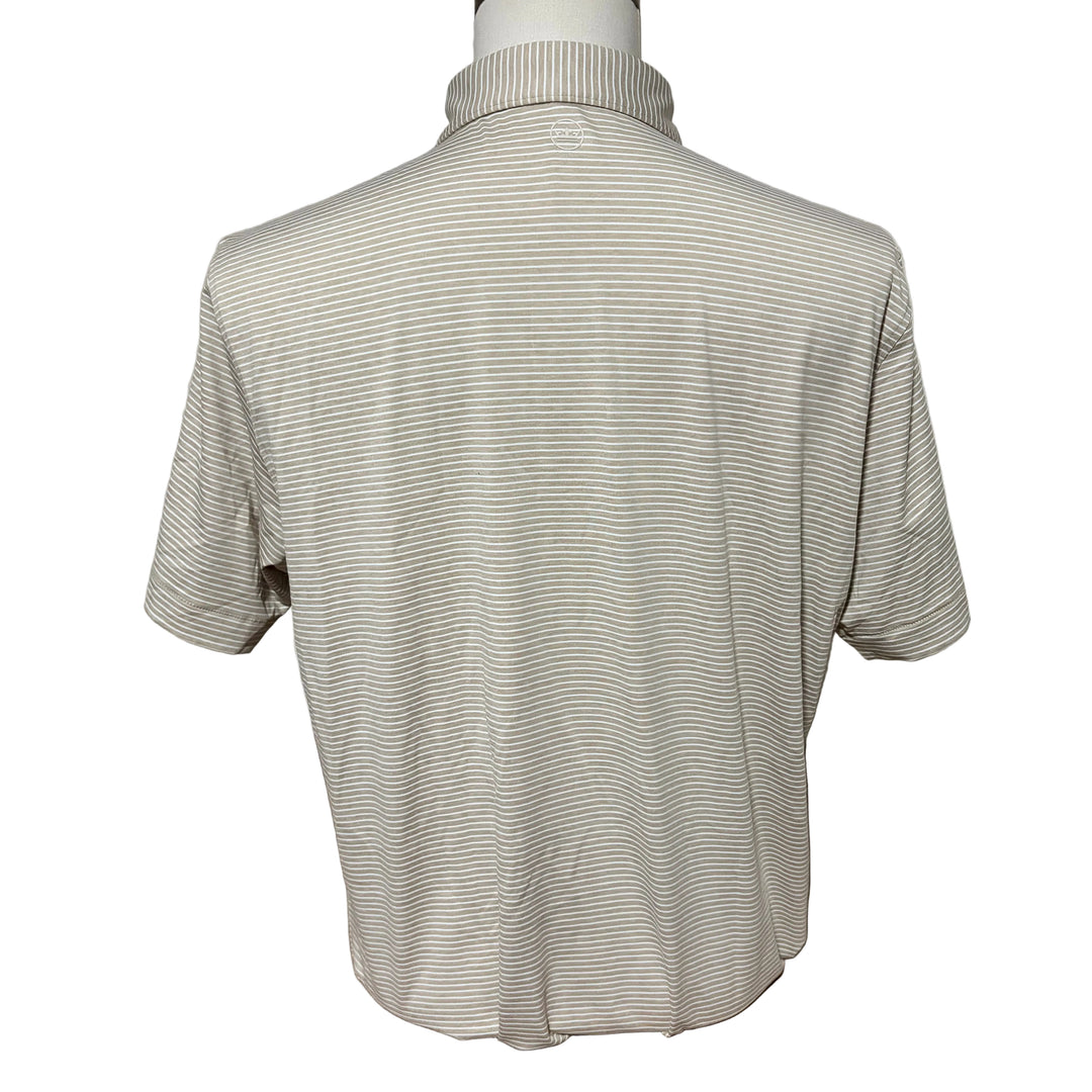 Peter Millar Ballad Performance Jersey Polo (w/logo) - Barley - Large - Skorzie