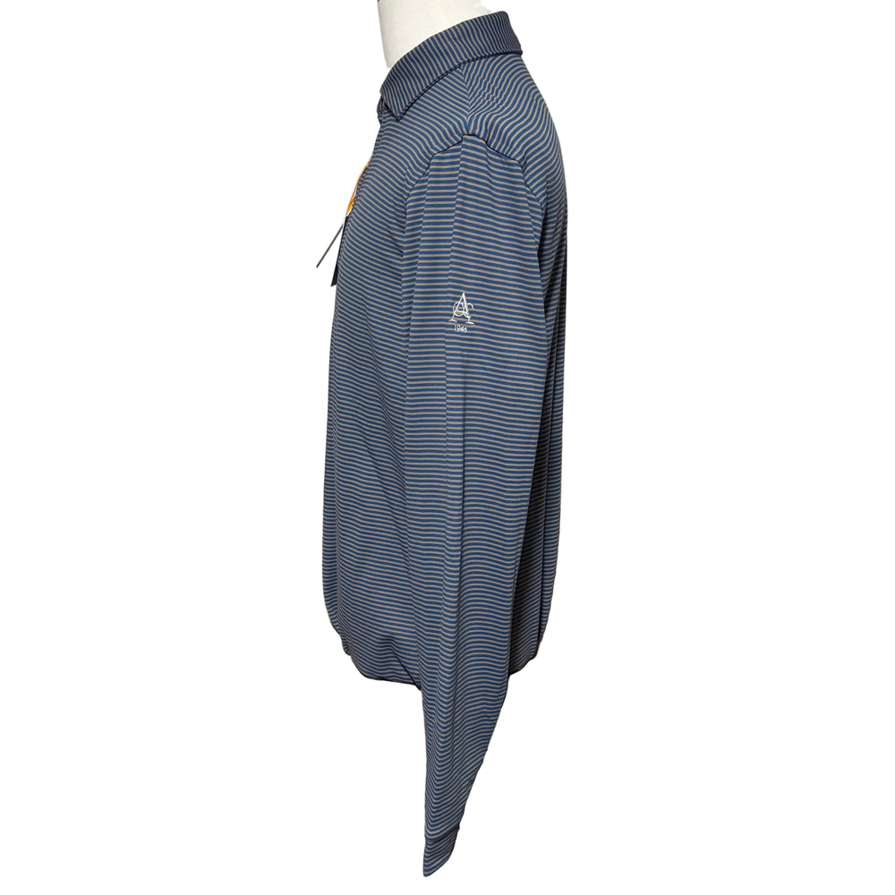 Peter Millar Lyons Performance L/S Polo (w/logo) - Blue Haze - Skorzie
