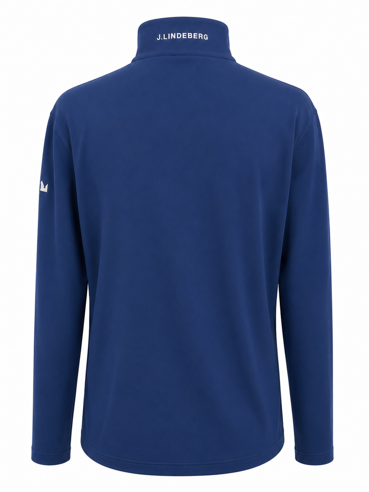 J.Lindeberg Men's Luke Quarter Zip (w/ Logo) - Estate Blue - 2XL - Skorzie