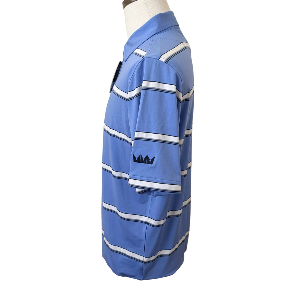 FootJoy Open Stripe Lisle Polo (w/logo) - Blue Violet - Small - Skorzie