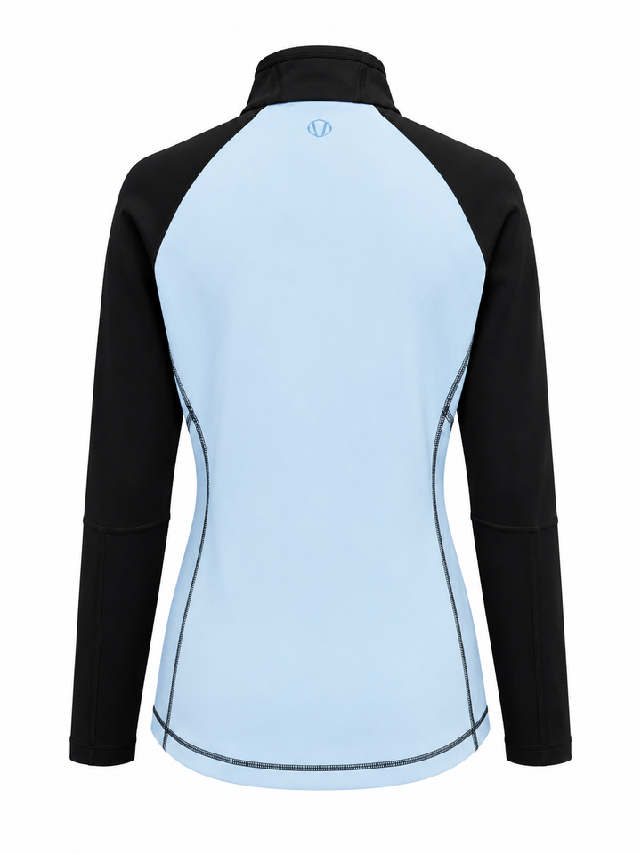 Sunice Women's Maddy Stretch Quarter Zip Pullover - Blue Bell/Black - Medium