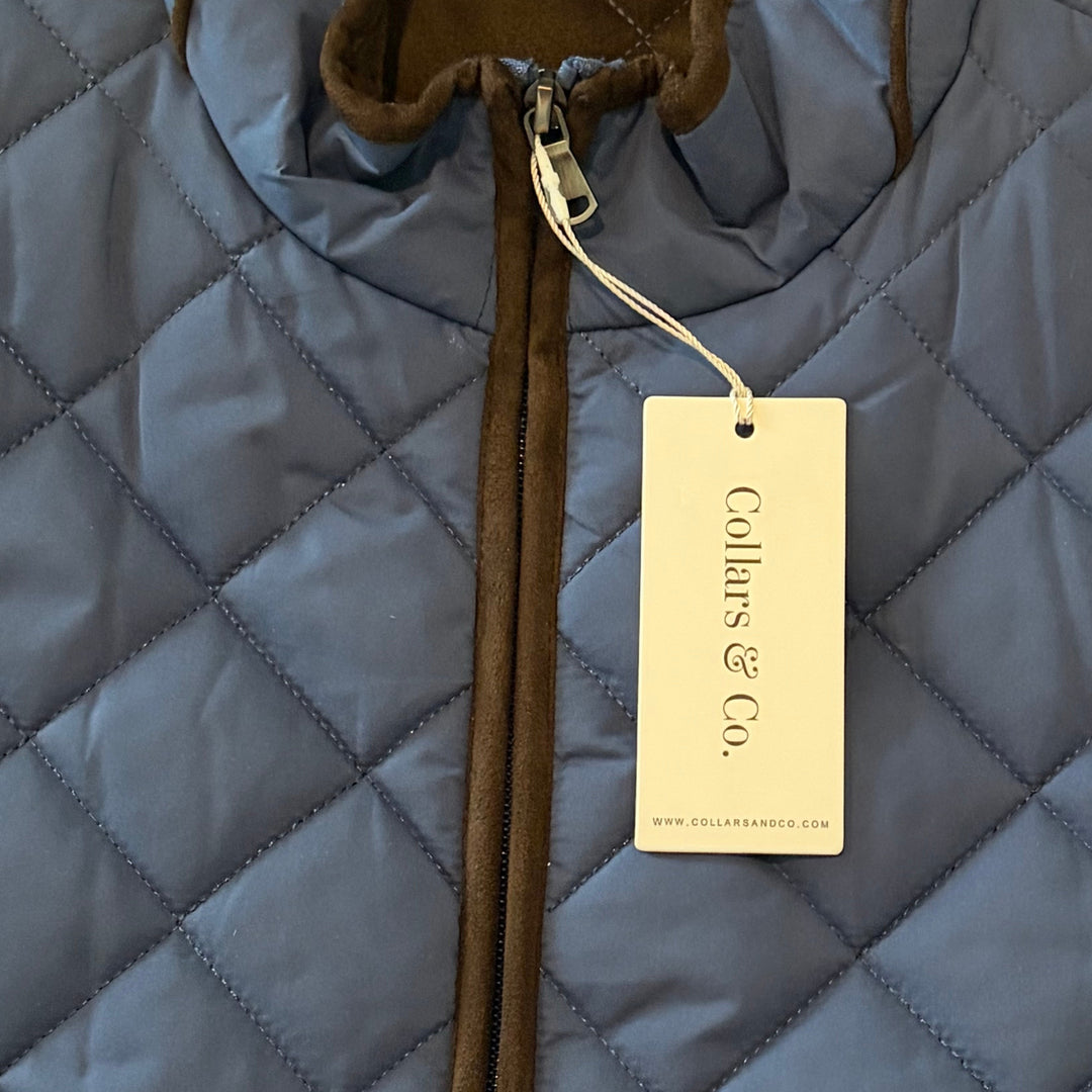 Collars & Co Men's Golf Puffer Vest Blue Size L