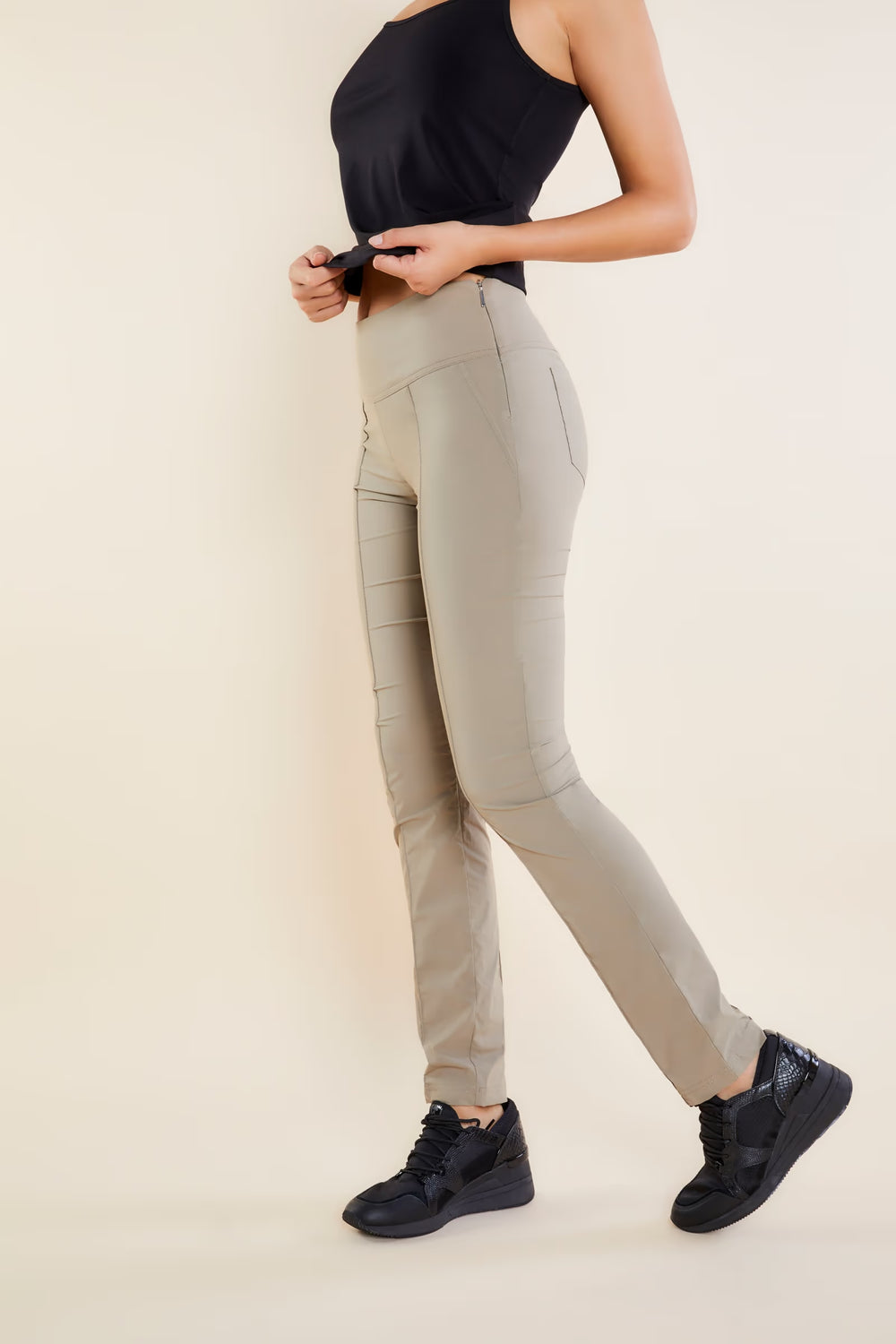 Anatomie Sonia Ultra Light Weight Side Zip Pant - Khaki - Skorzie