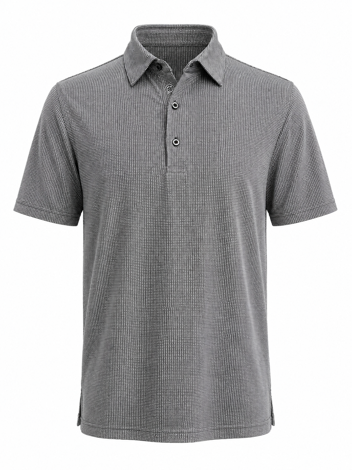 Bobby Jones Performance Gingham Jacquard Polo - Black - Large