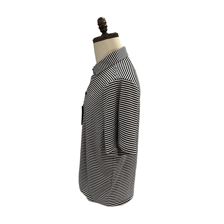 Good Good Golf Par For The Course Polo - Black/White Stripe - Skorzie