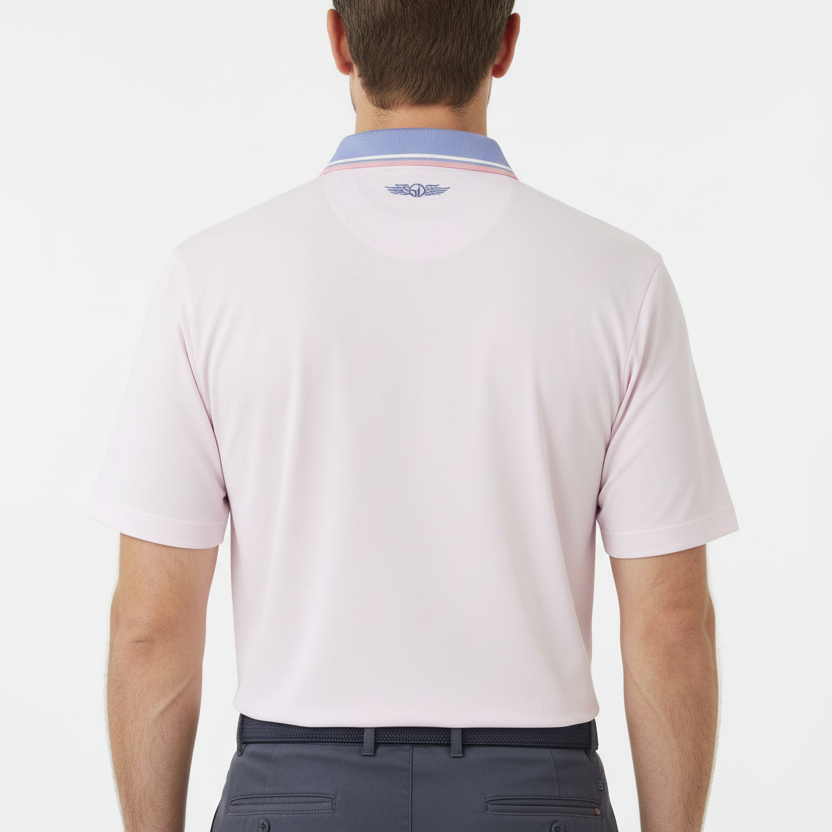 Straight Down Men's Golf Polo Chorro Lilac Size L