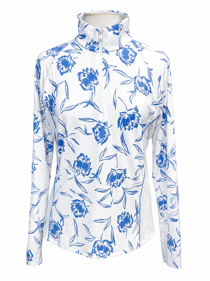 RLX Ralph Lauren Floral Quarter Zip (w/ logo) - White