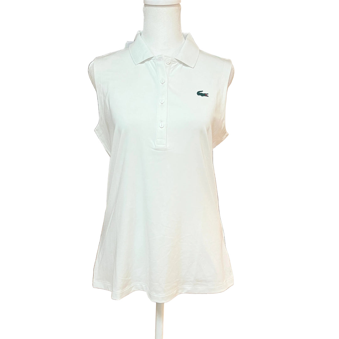 Lacoste Slim Fit Stretch Golf Polo - White - Size 38 - Skorzie
