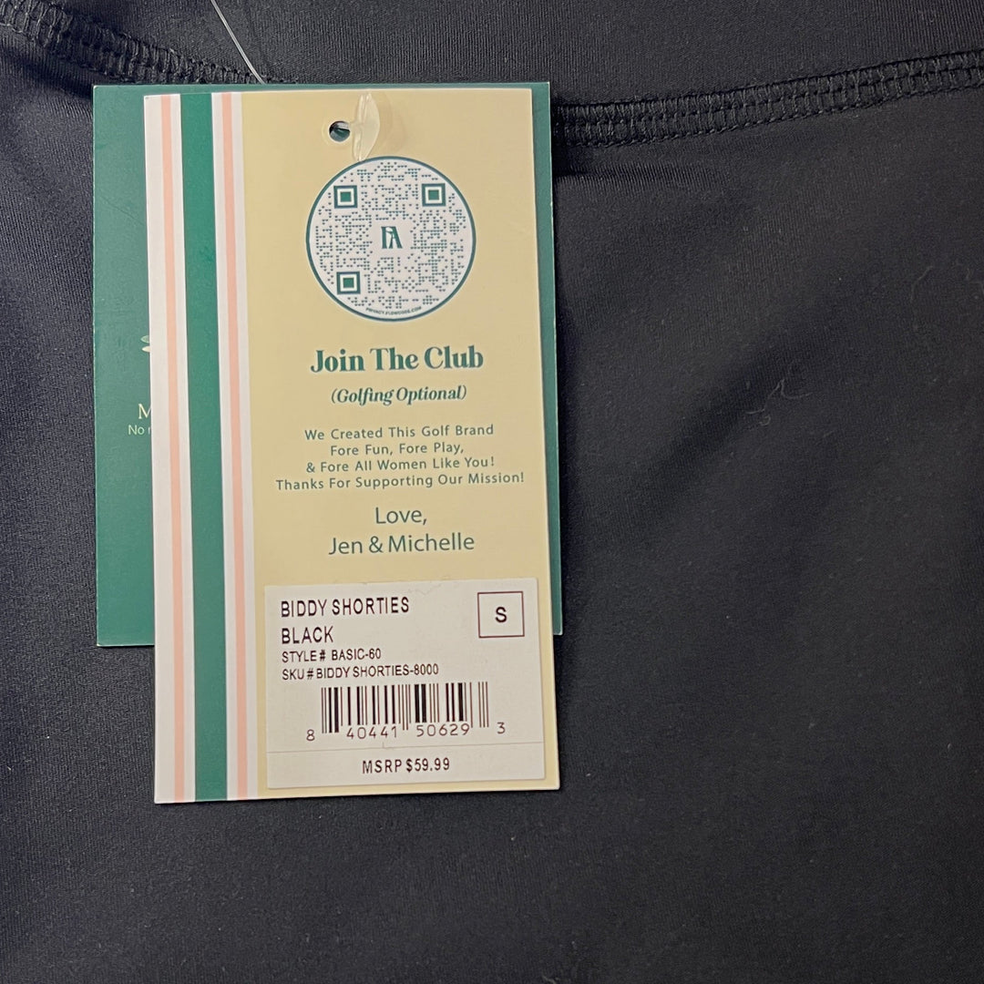 Fore All Women's Shorts Biddy Shorties 5.5" Black Size S FINAL SALE ITEM (FINAL SALE ITEM)