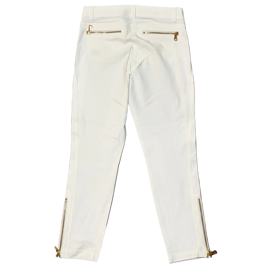 MDC Stretch Gold Double Zip Cropped Pants 25" - White - Skorzie