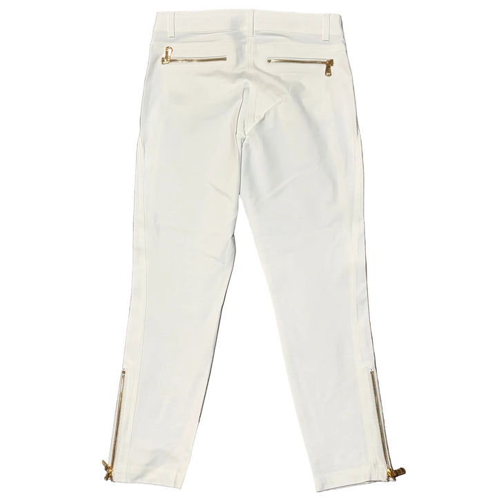 MDC Stretch Gold Double Zip Cropped Pants 25" - White - Skorzie