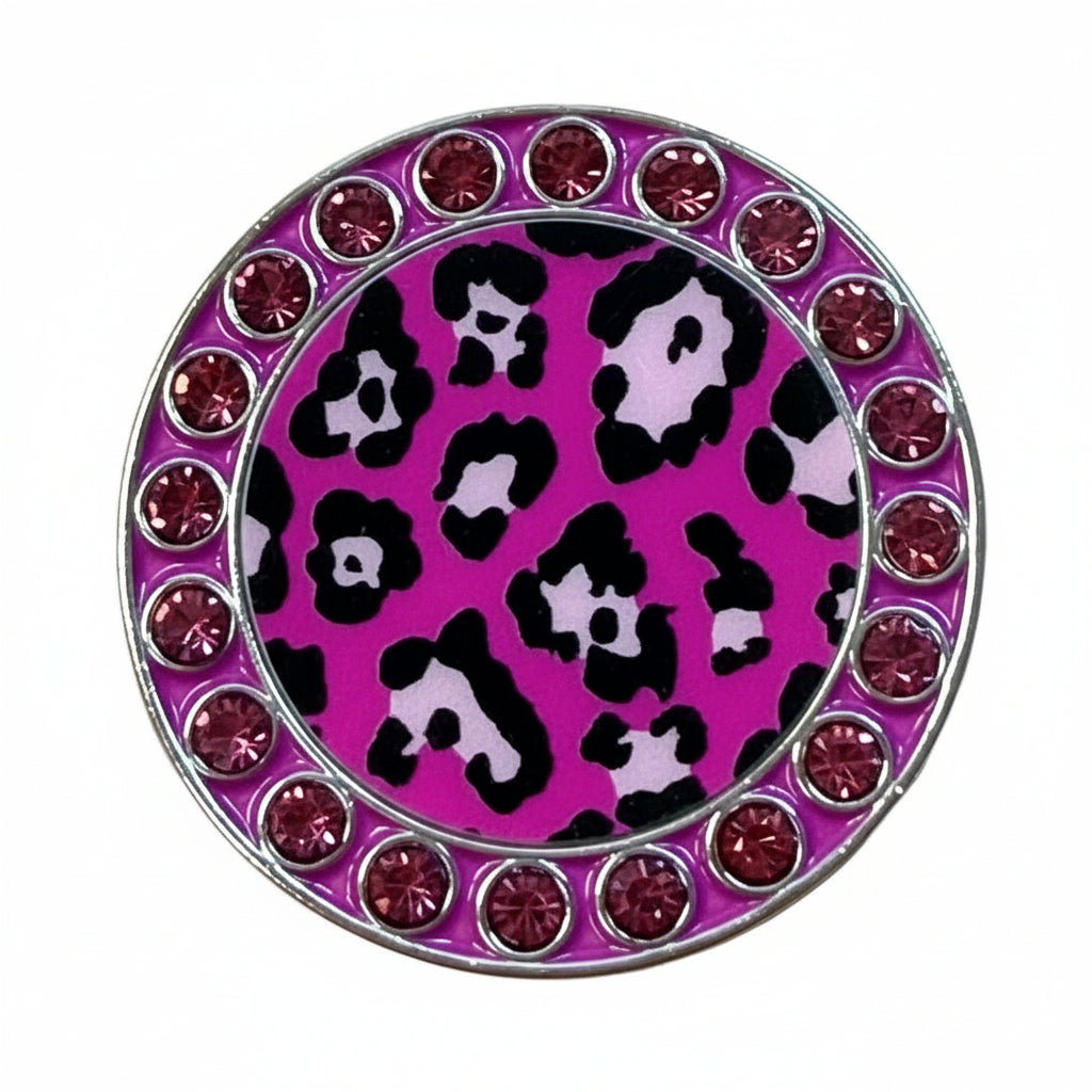 Best Of Golf America Magnetic Crystal Ball Marker - Pink Leopard - Skorzie