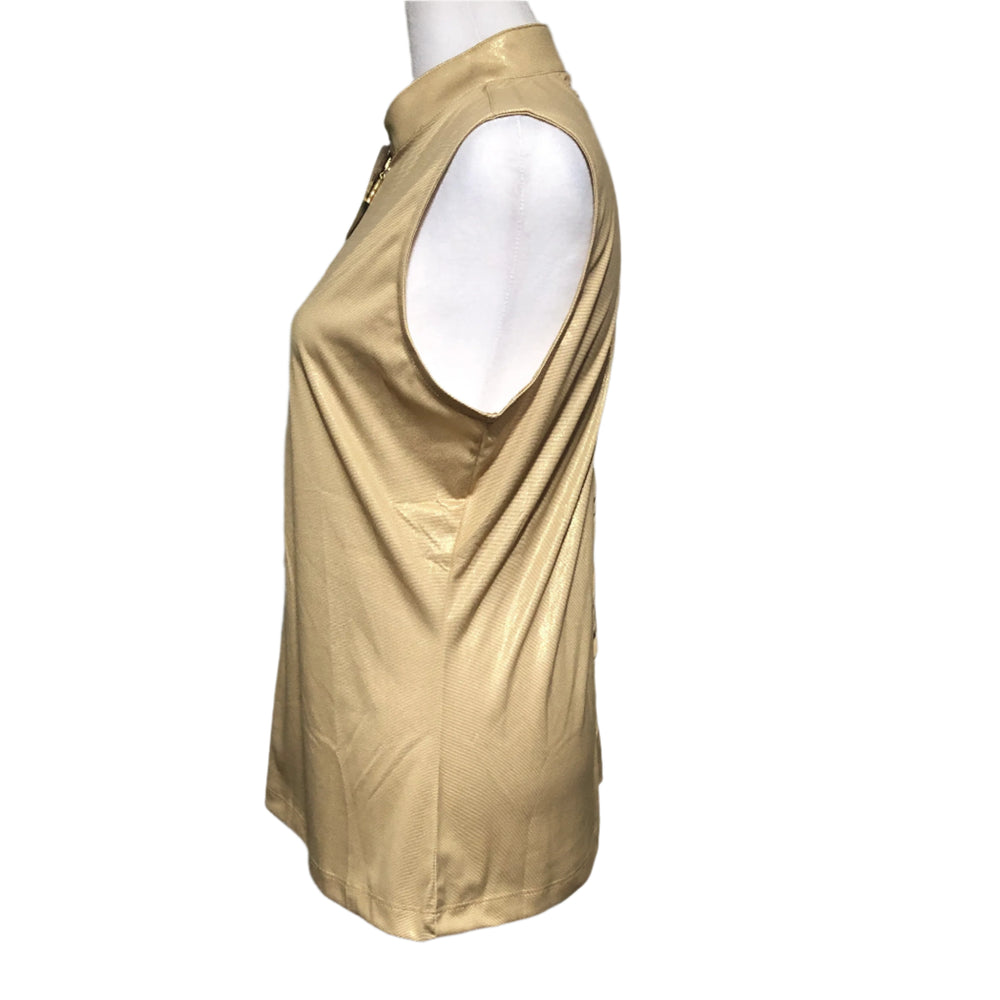 Greg Norman Solace Sleeveless Polo - Gold - Medium - Skorzie