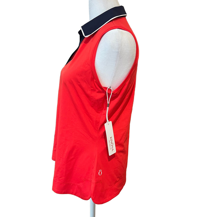 Kinona Victory Sleeveless Golf Top - Tomato Red