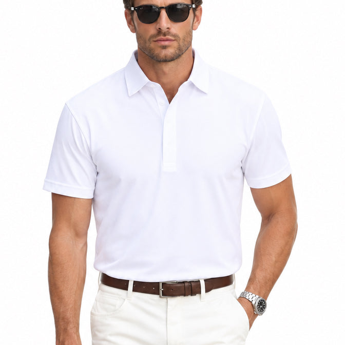 Collars & Co Men's Golf Polo The Original Dress Collar White Size L