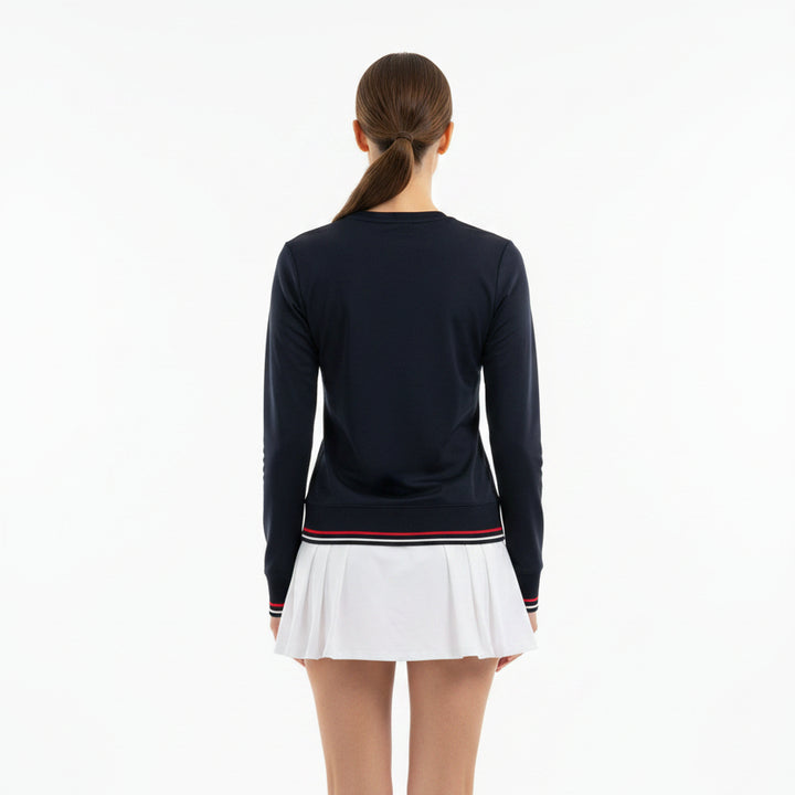 EP NY Golf L/S Mandarin Collar Jacket - Navy Multi - Small - Skorzie
