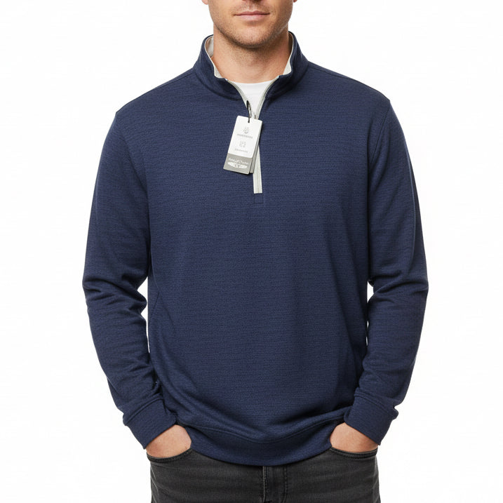 Straight Down Men's Golf Quarter Zip Palmer New Indigo Size L